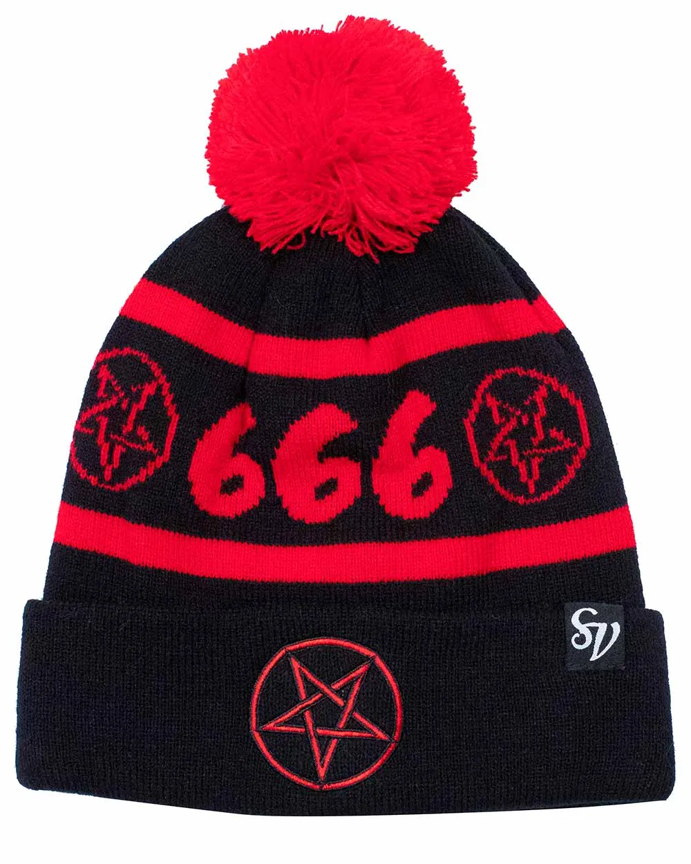 666 Pentagram Pom Pom Beanie