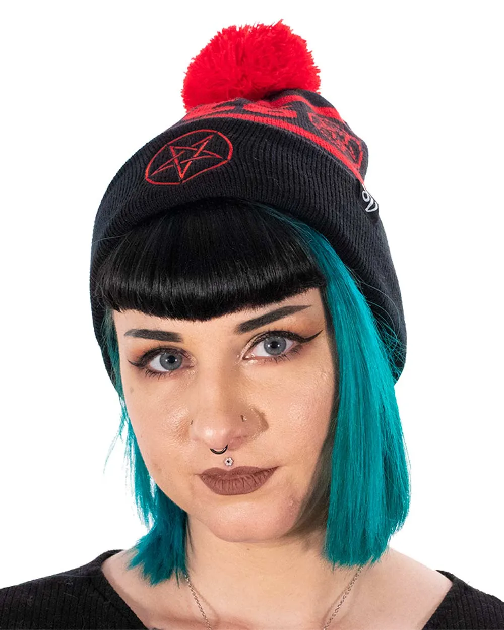 666 Pentagram Pom Pom Beanie