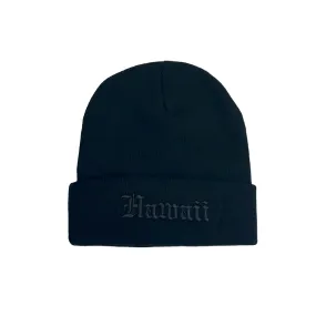 808ALLDAY Premium Black Out Hawaii Beanie - Stylish Winter Headwear for Ultimate Comfort