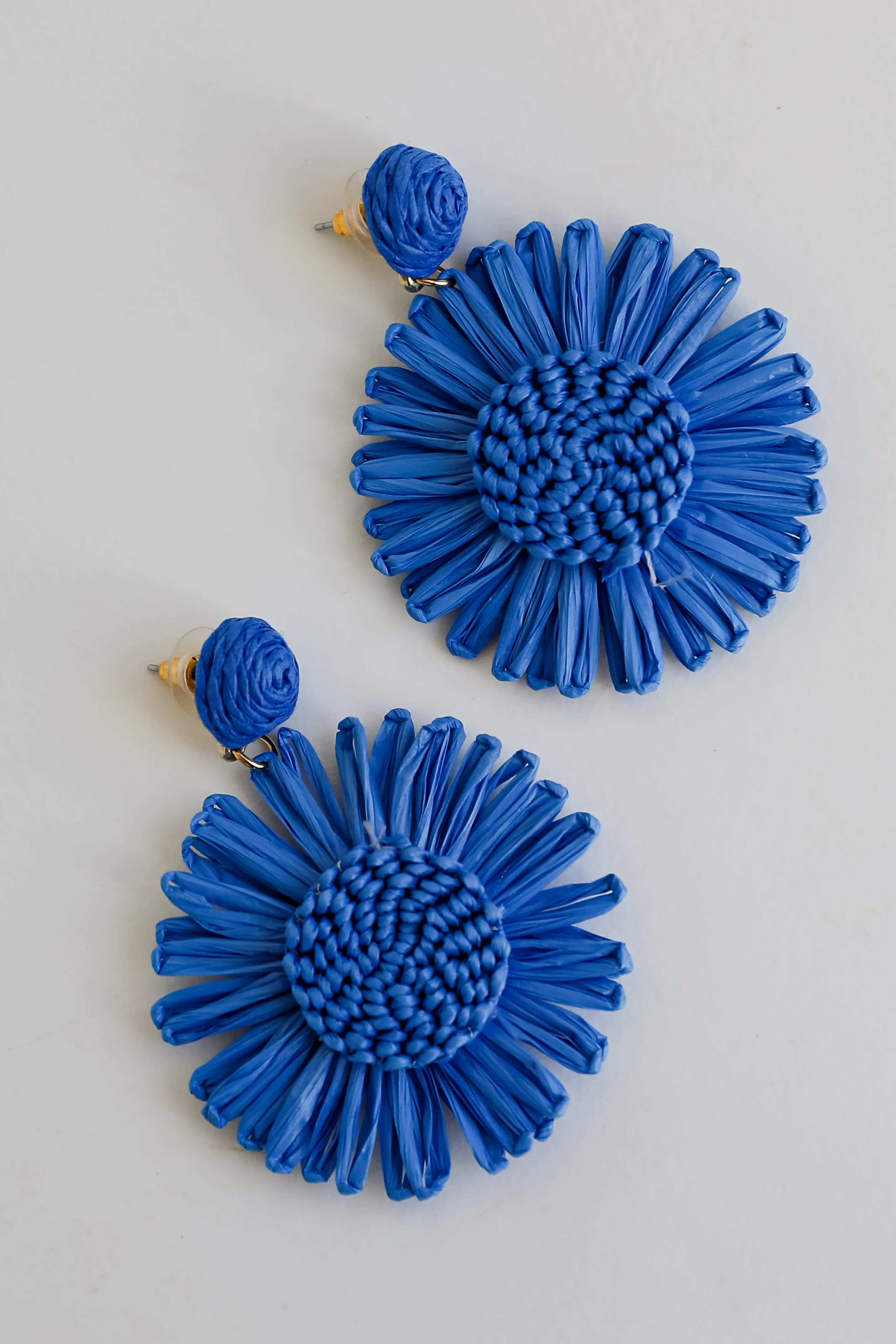 Abby Straw Flower Statement Earrings