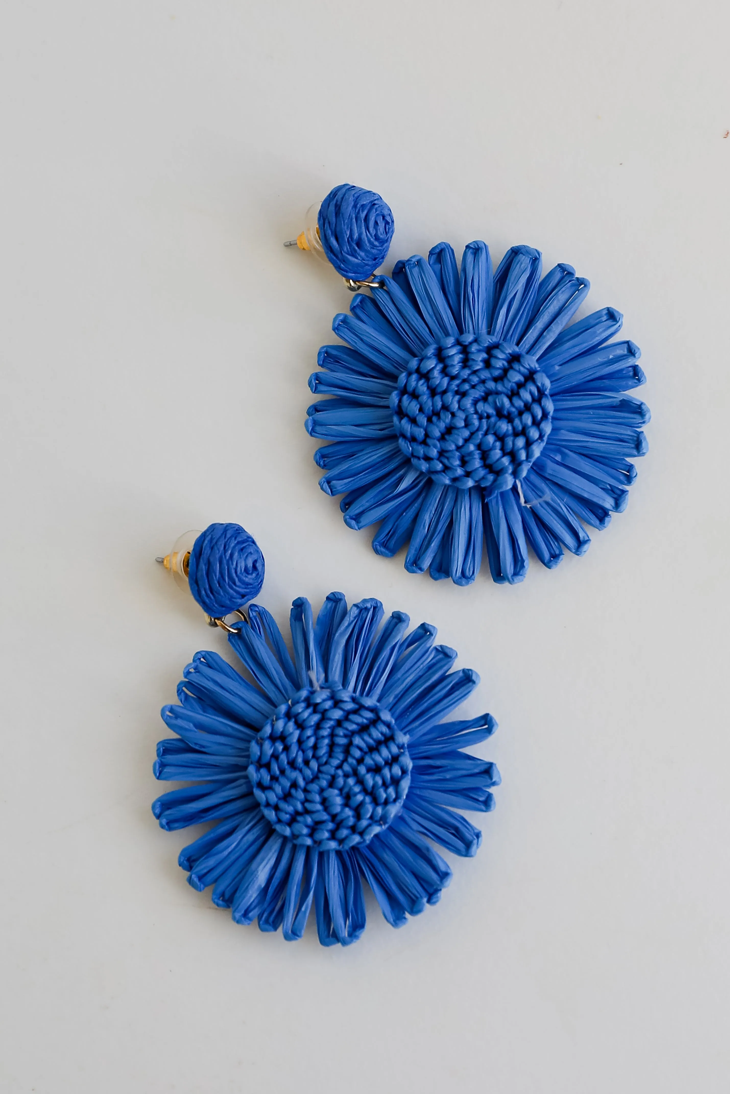 Abby Straw Flower Statement Earrings