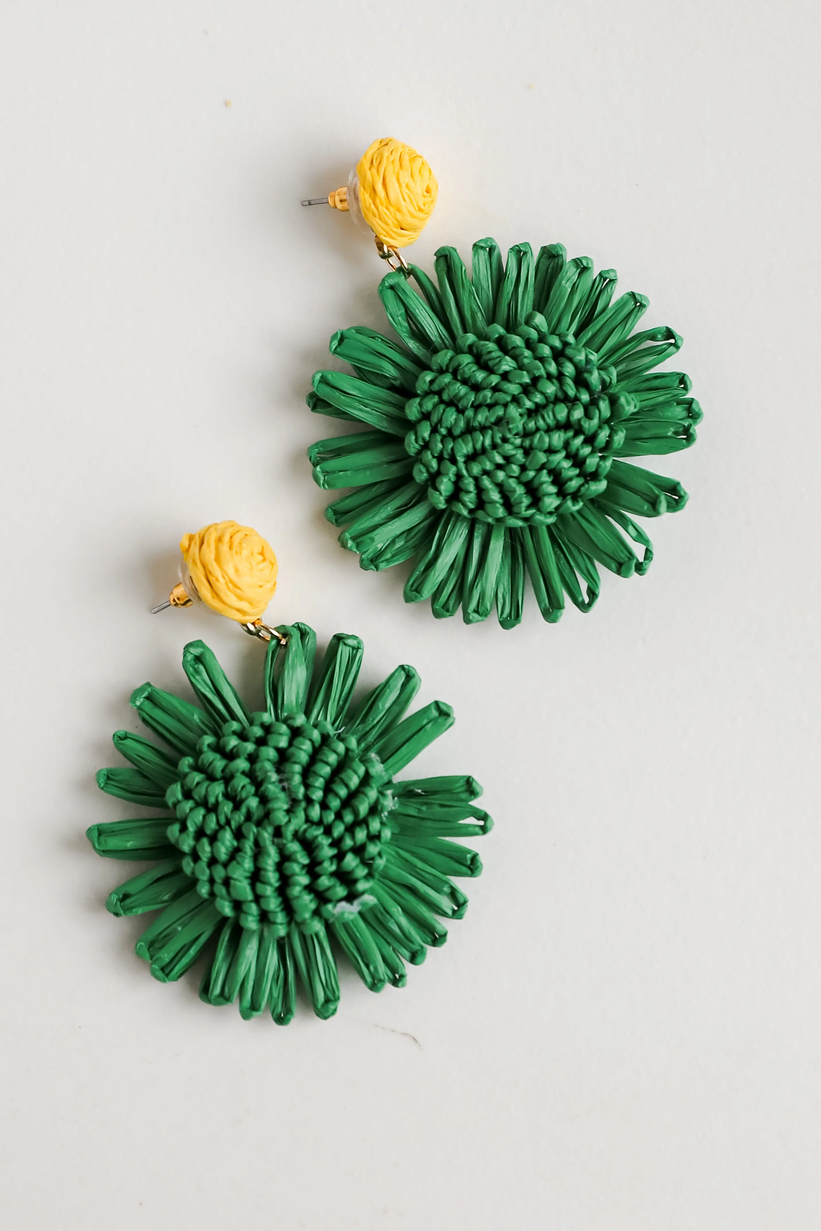 Abby Straw Flower Statement Earrings