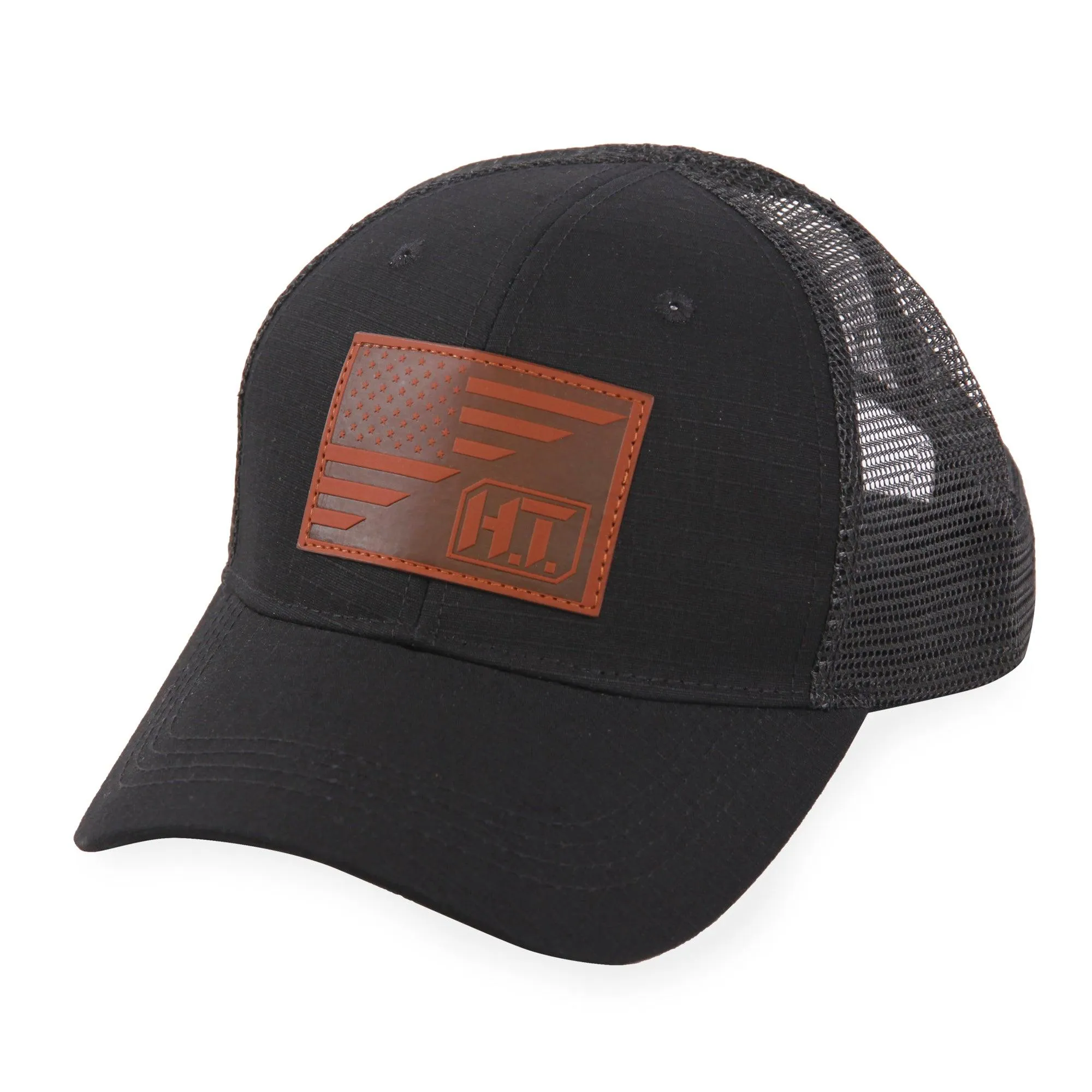 American Flag/HT Logo Leather Patch - Trucker Mesh