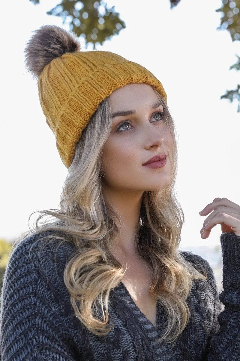 Basic Ribbed Pom Beanie