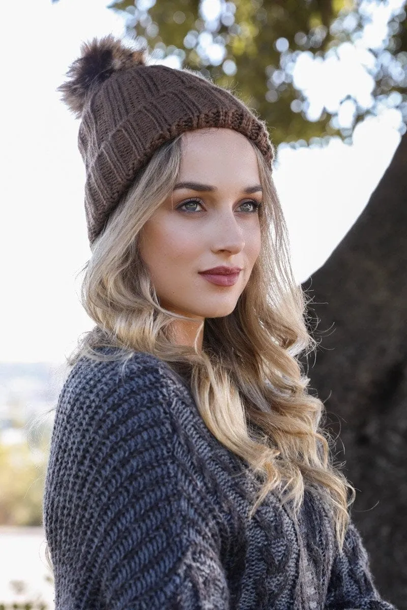 Basic Ribbed Pom Beanie