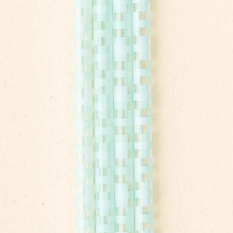 Blue Checkered 40oz Straw Set