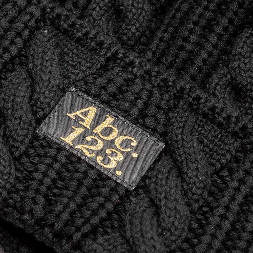 Cableknit Beanie - Anthracite Black