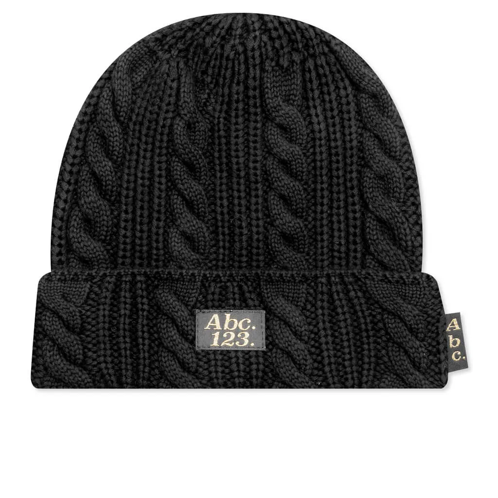 Cableknit Beanie - Anthracite Black