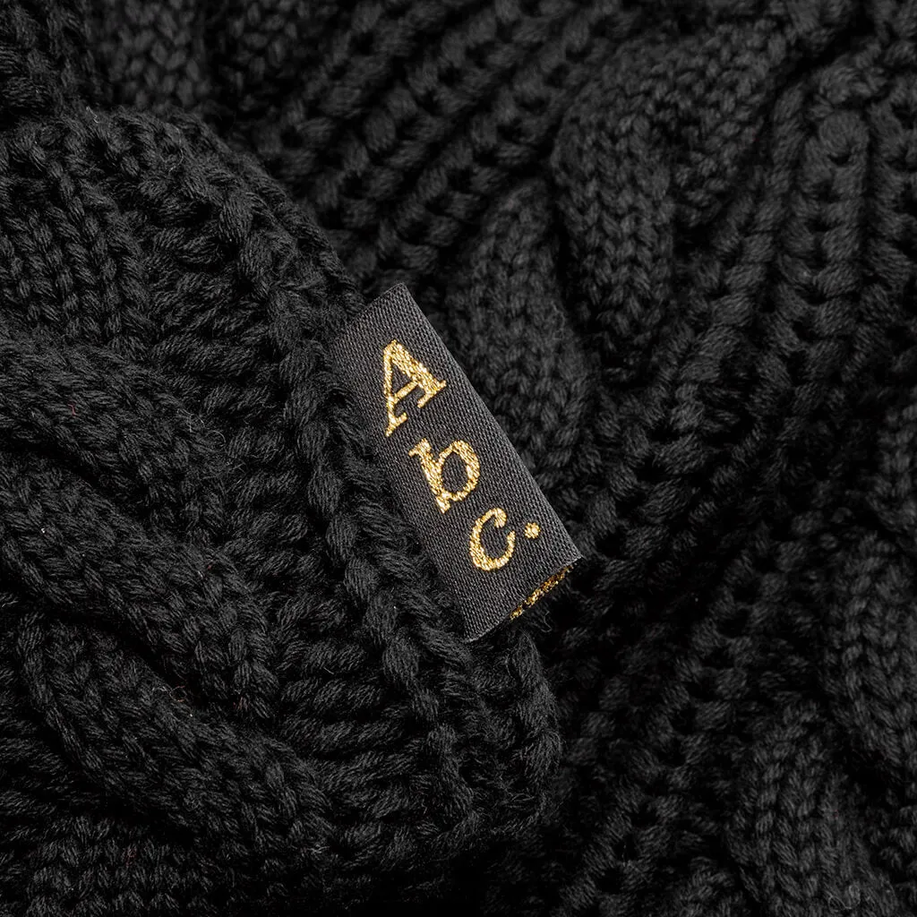 Cableknit Beanie - Anthracite Black