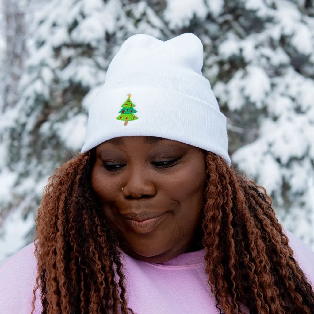 Christmas Tree Cuffed Beanie