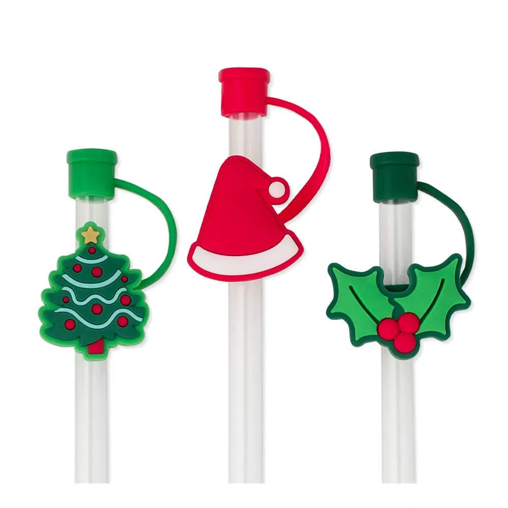 Christmas Tree Straw Topper Set