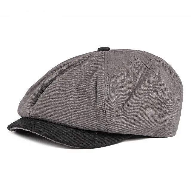 Cotton Octagonal Newsboy Cap