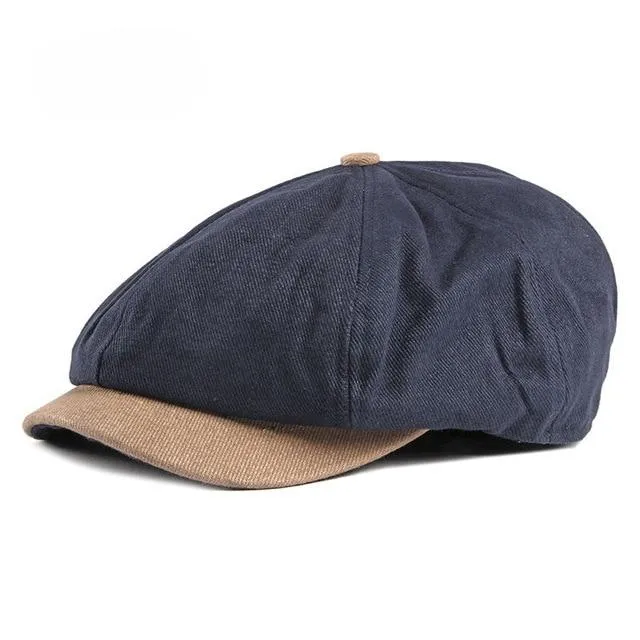 Cotton Octagonal Newsboy Cap