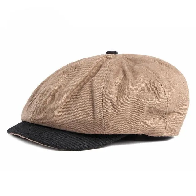 Cotton Octagonal Newsboy Cap