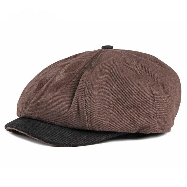 Cotton Octagonal Newsboy Cap