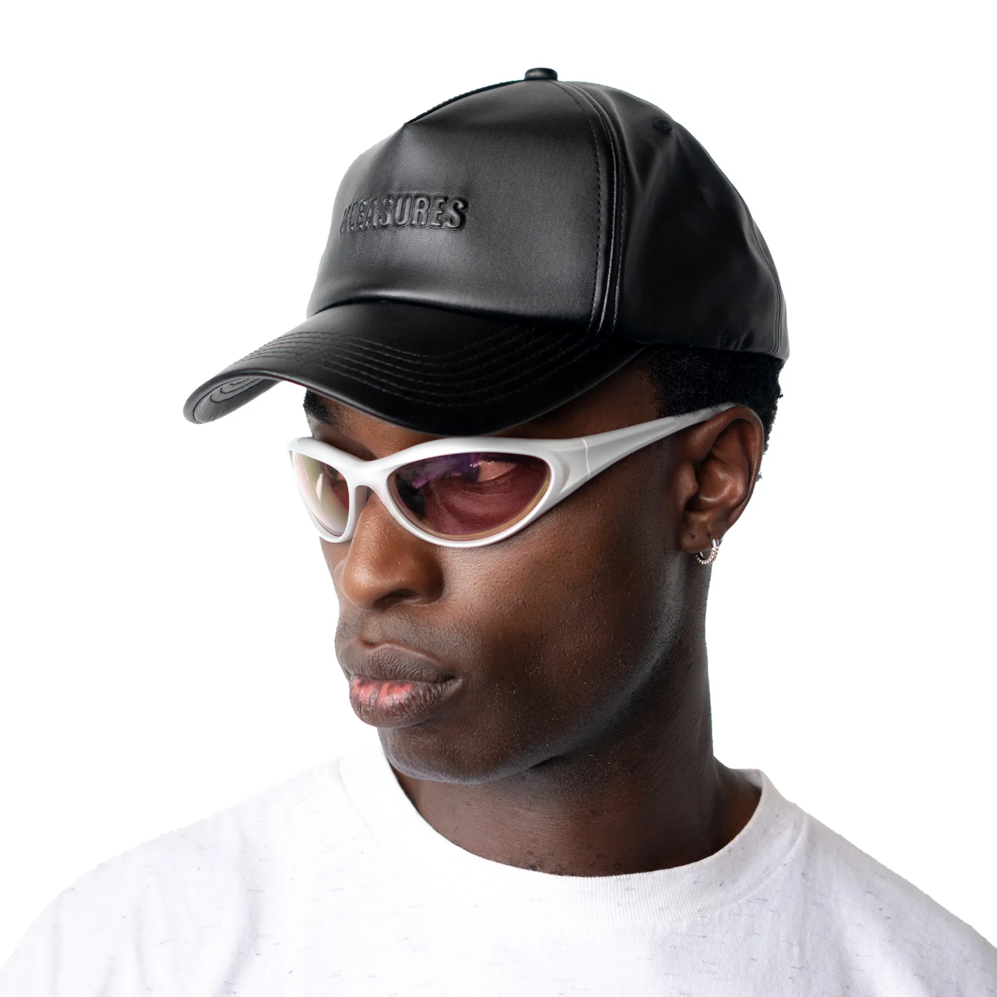 Debossed Vegan Leather Cap