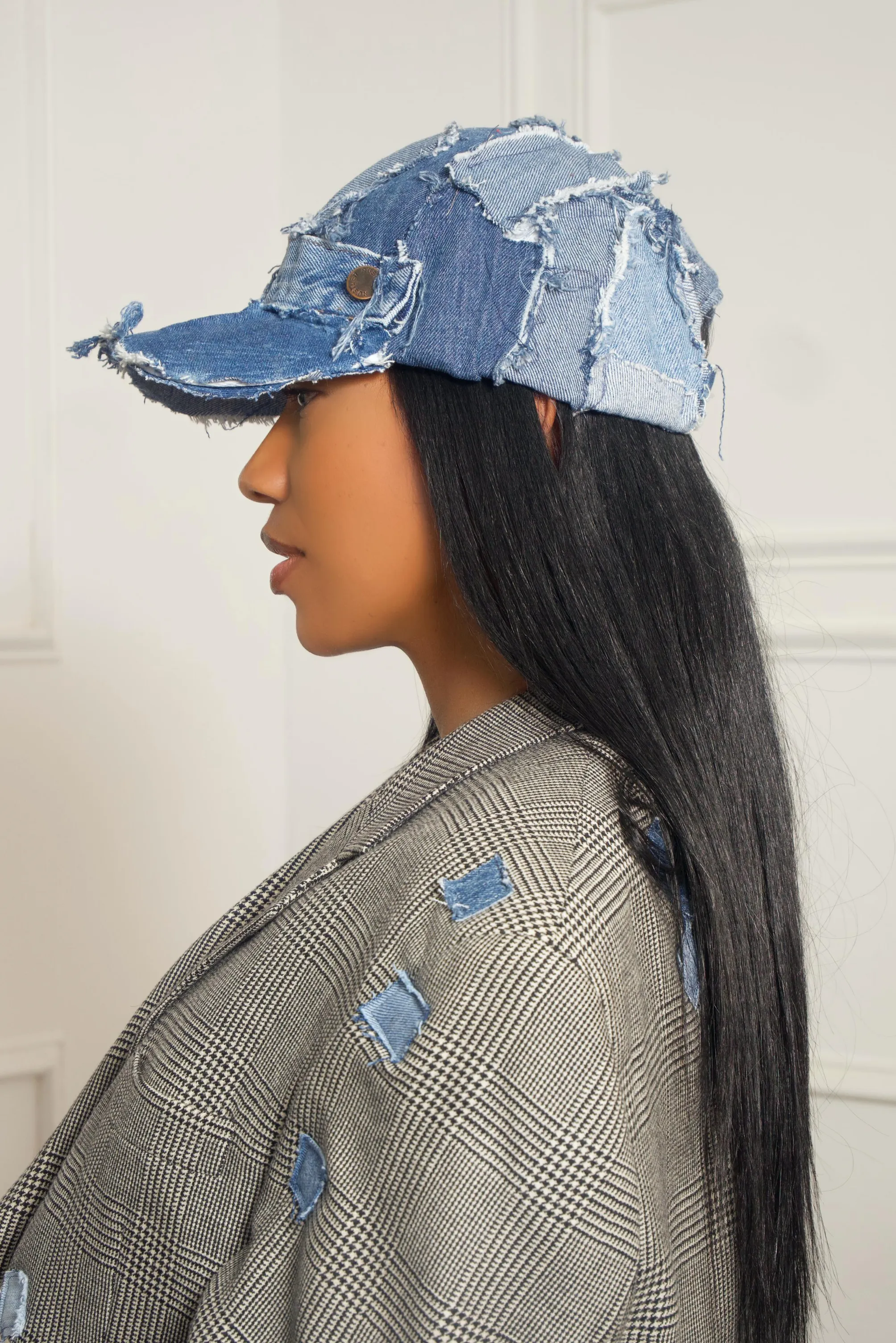 Denim Patchwork Cap Hat