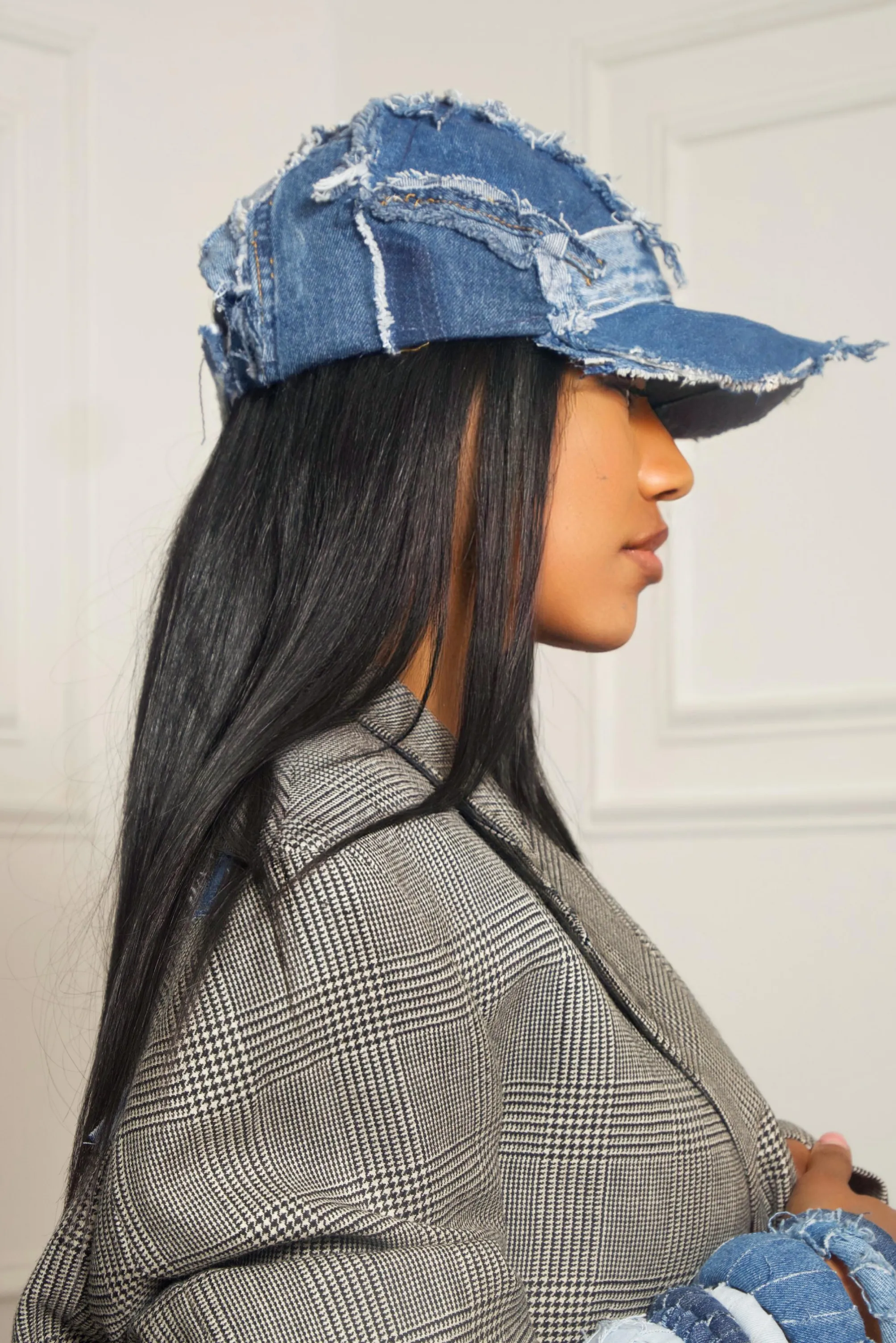 Denim Patchwork Cap Hat