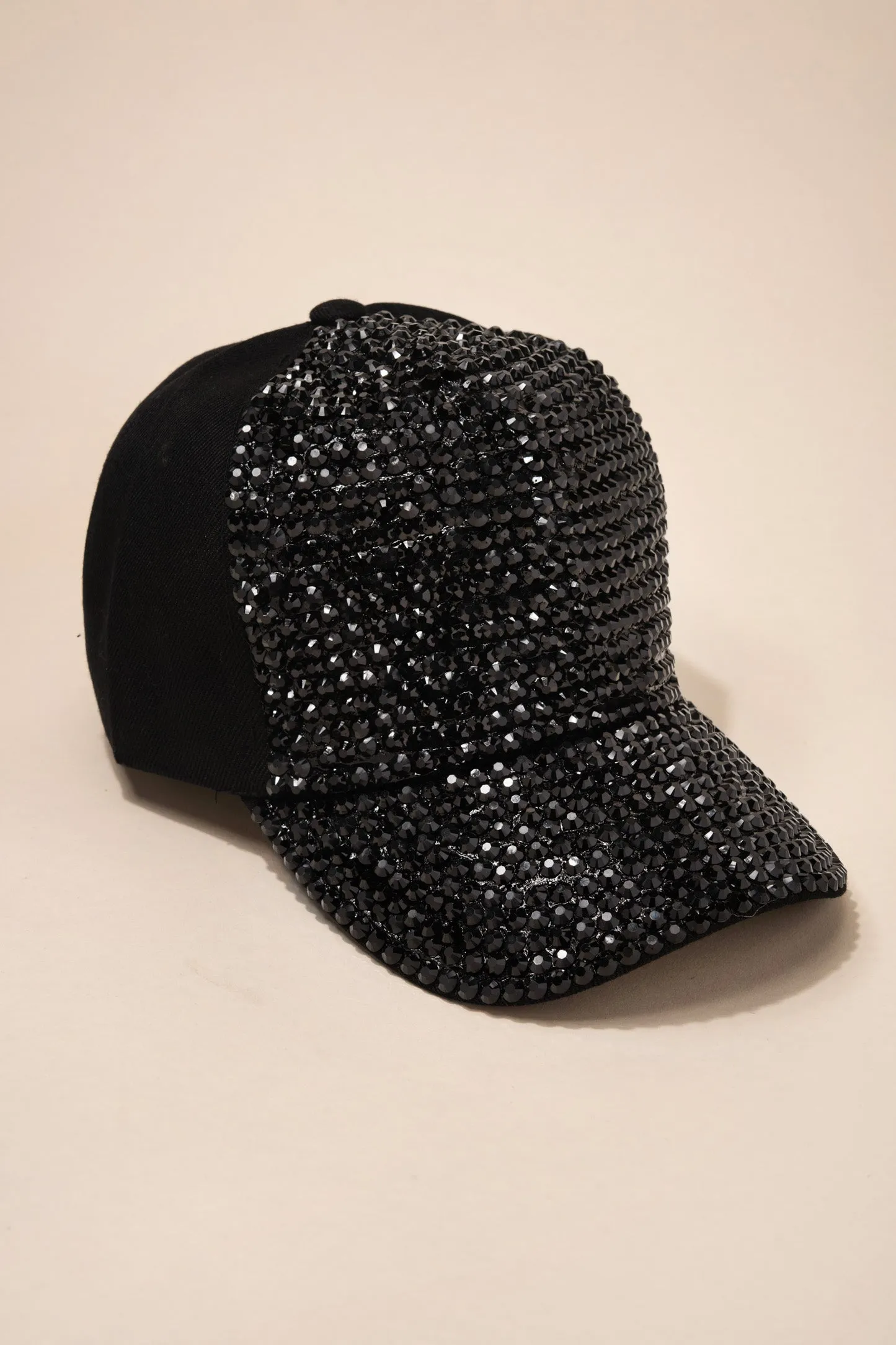 Front Bejeweled Rhinestone Cap