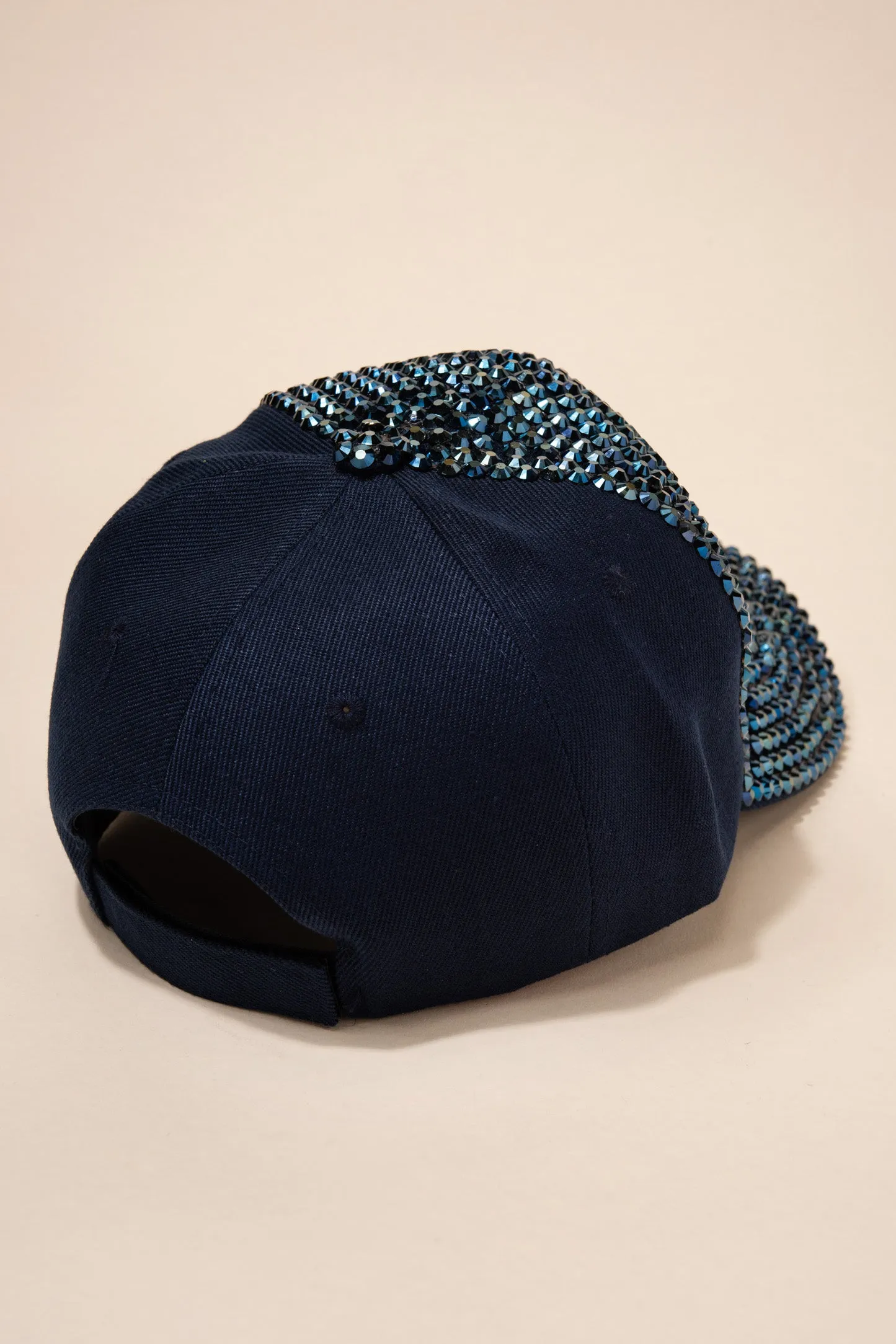 Front Bejeweled Rhinestone Cap