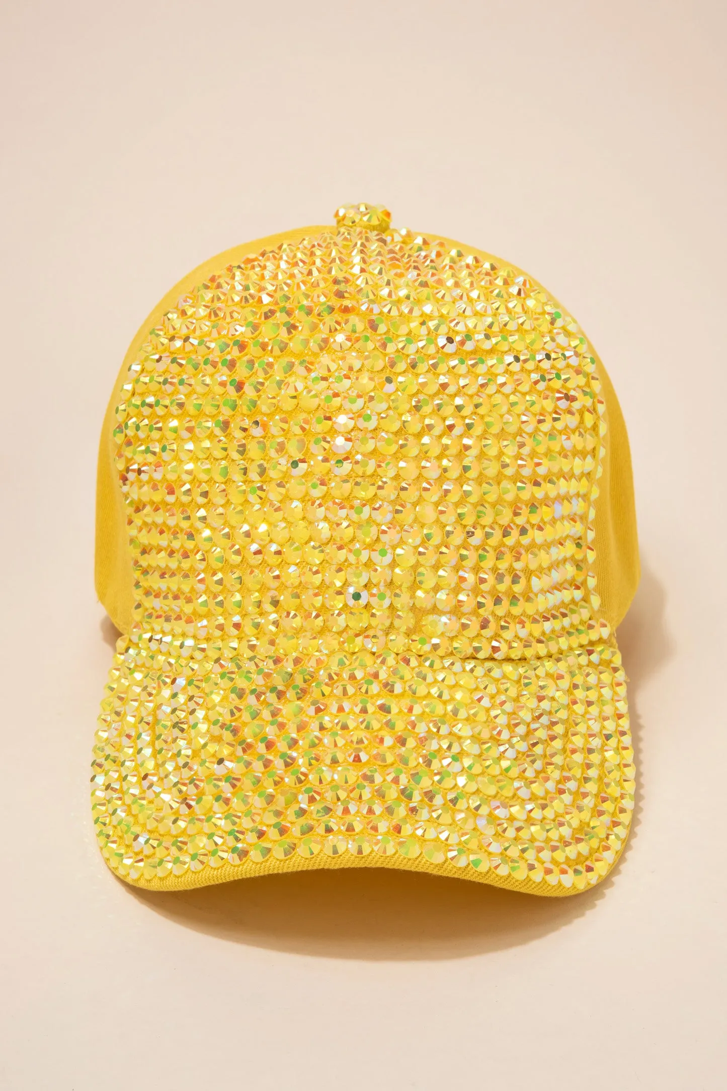 Front Bejeweled Rhinestone Cap