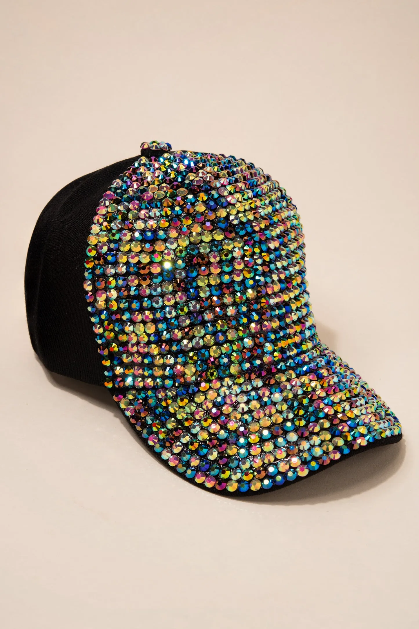 Front Bejeweled Rhinestone Cap