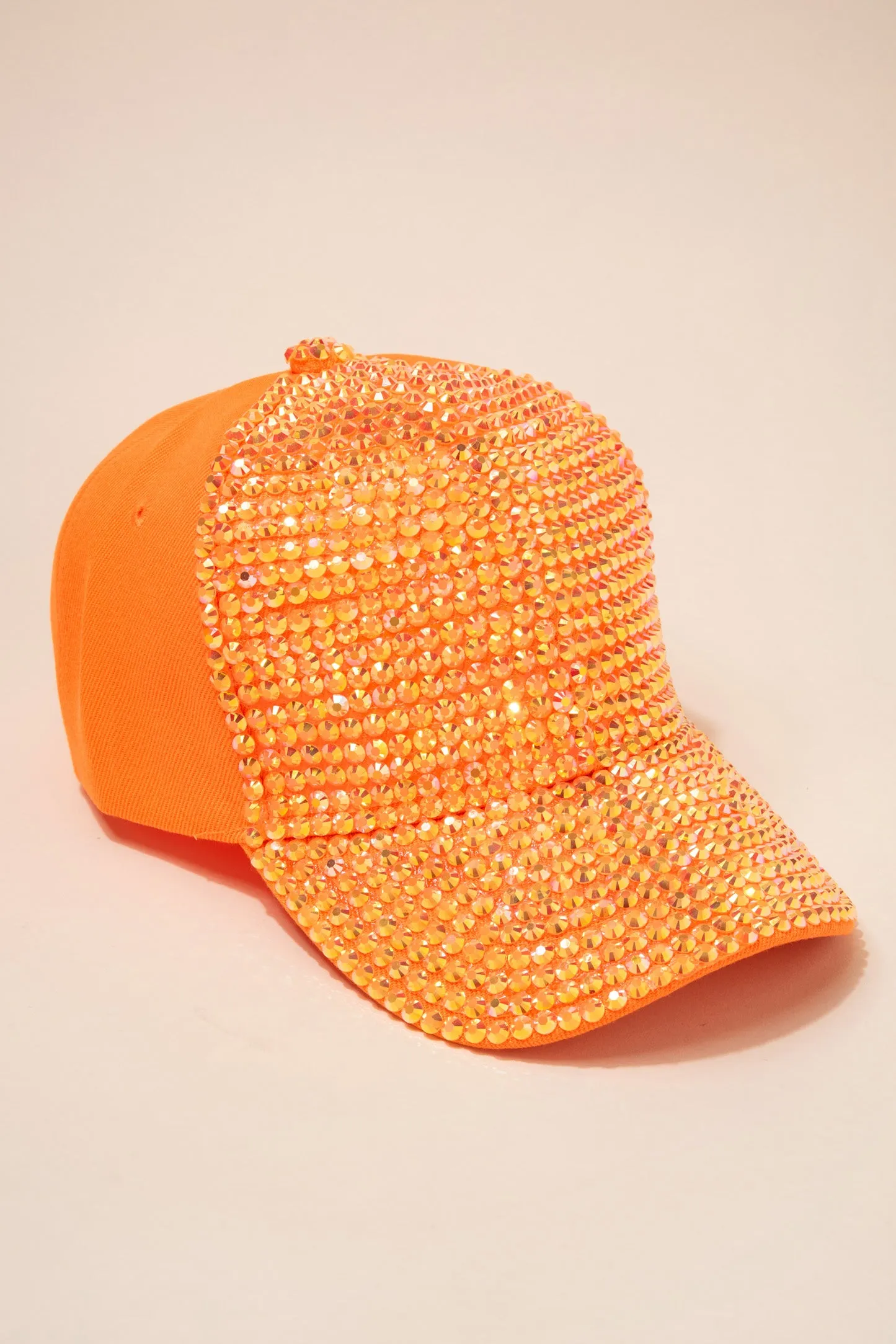 Front Bejeweled Rhinestone Cap