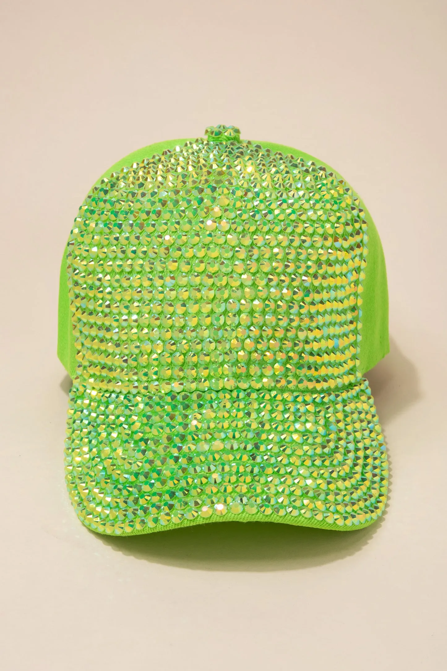 Front Bejeweled Rhinestone Cap