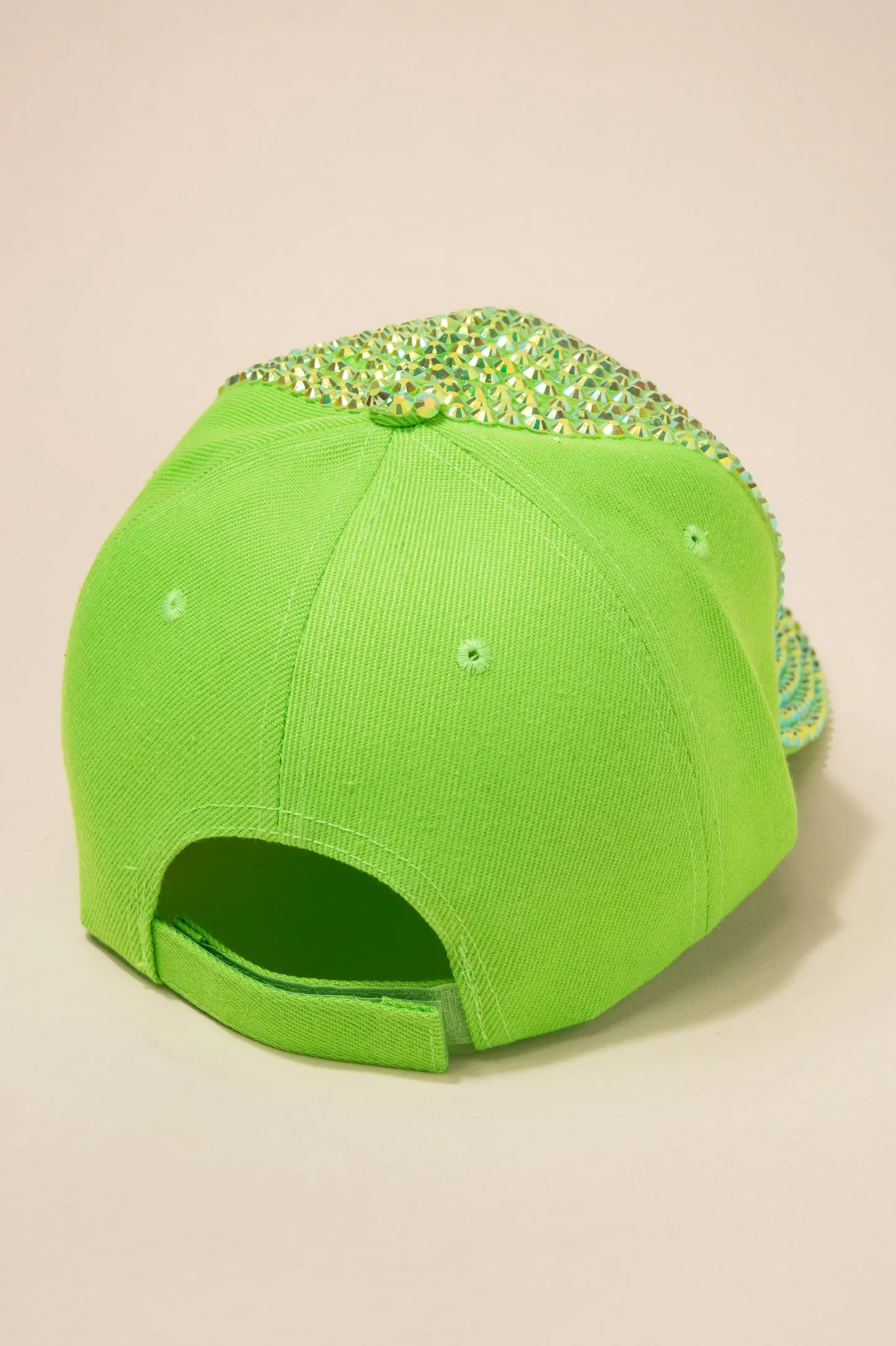 Front Bejeweled Rhinestone Cap