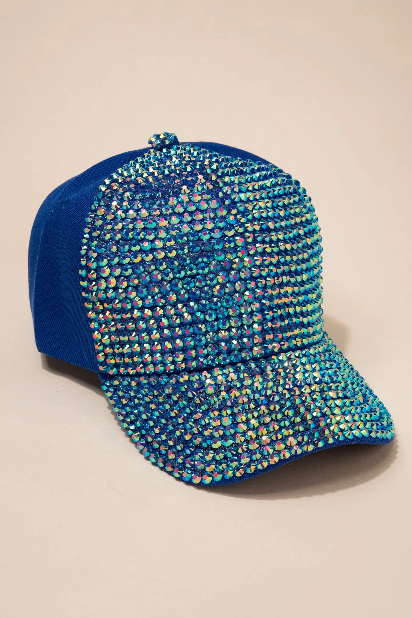 Front Bejeweled Rhinestone Cap