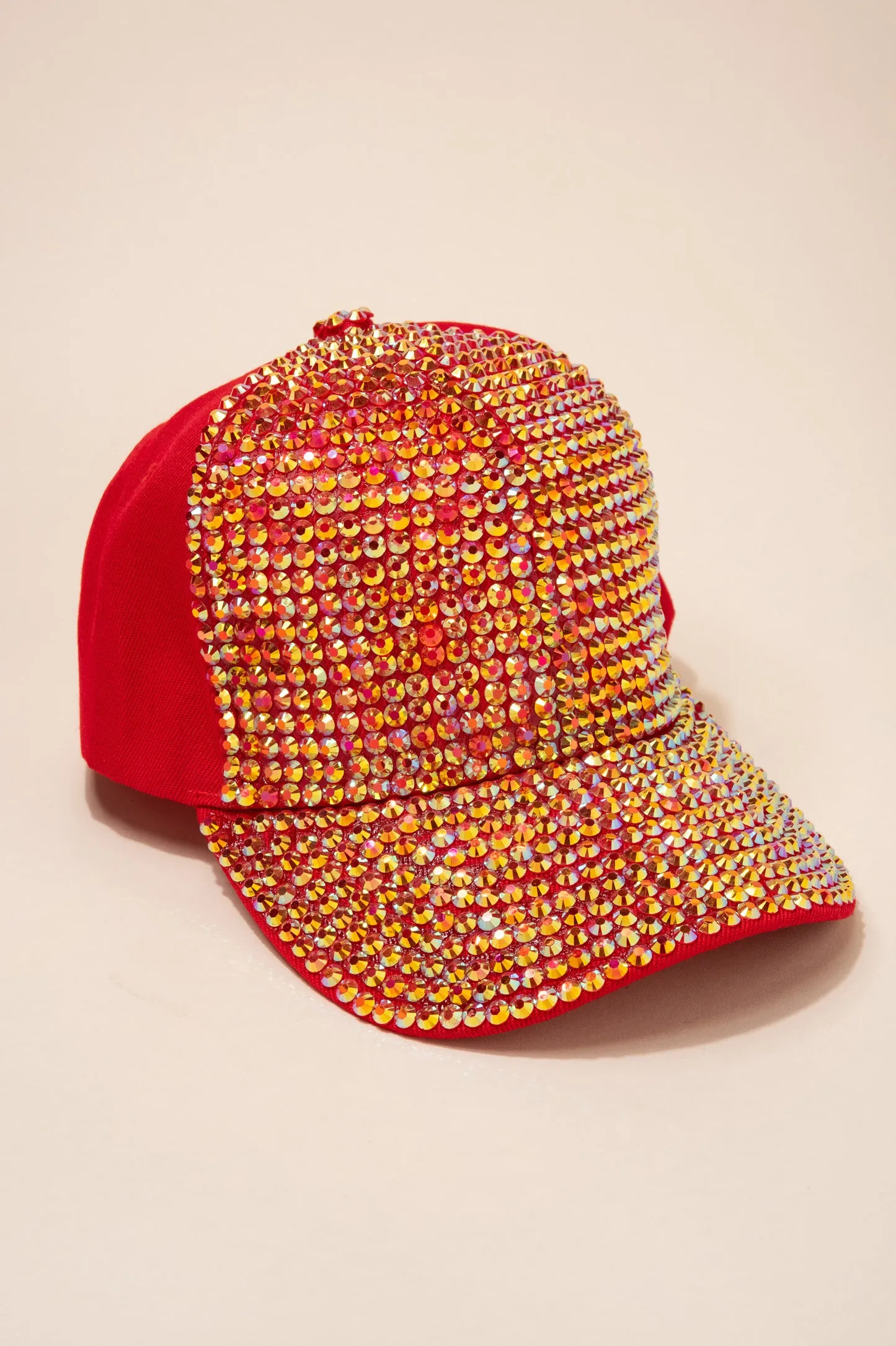 Front Bejeweled Rhinestone Cap