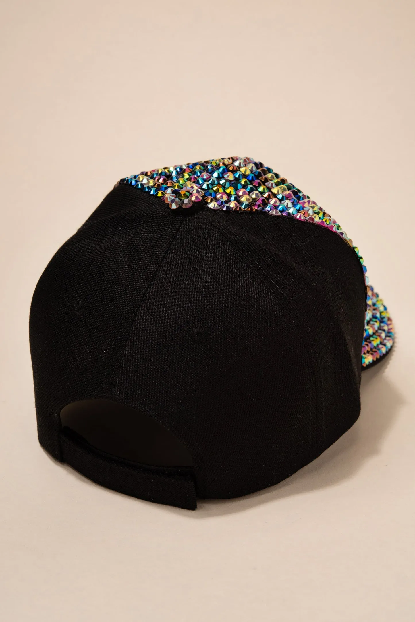 Front Bejeweled Rhinestone Cap