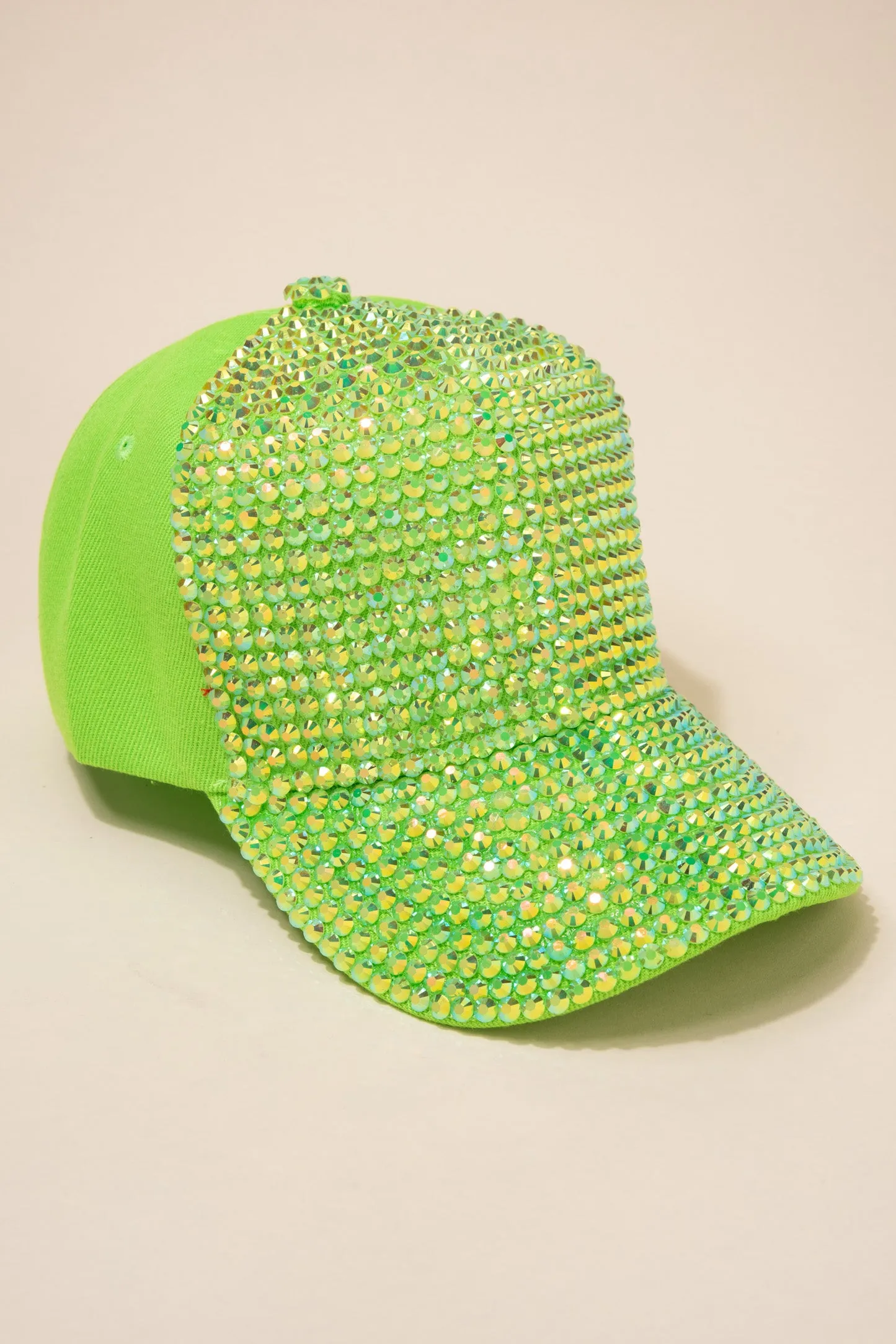 Front Bejeweled Rhinestone Cap