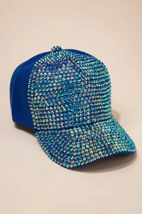 Front Bejeweled Rhinestone Cap