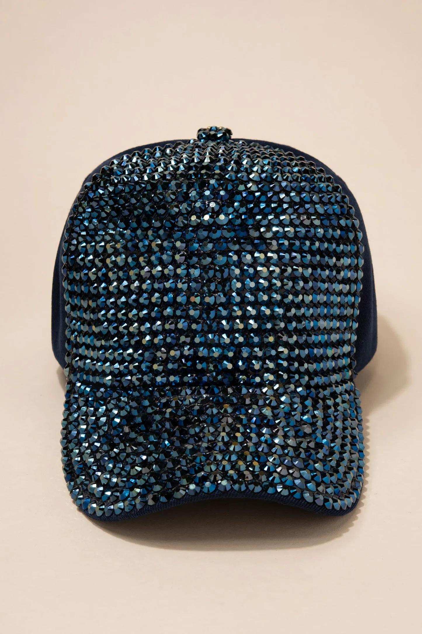 Front Bejeweled Rhinestone Cap