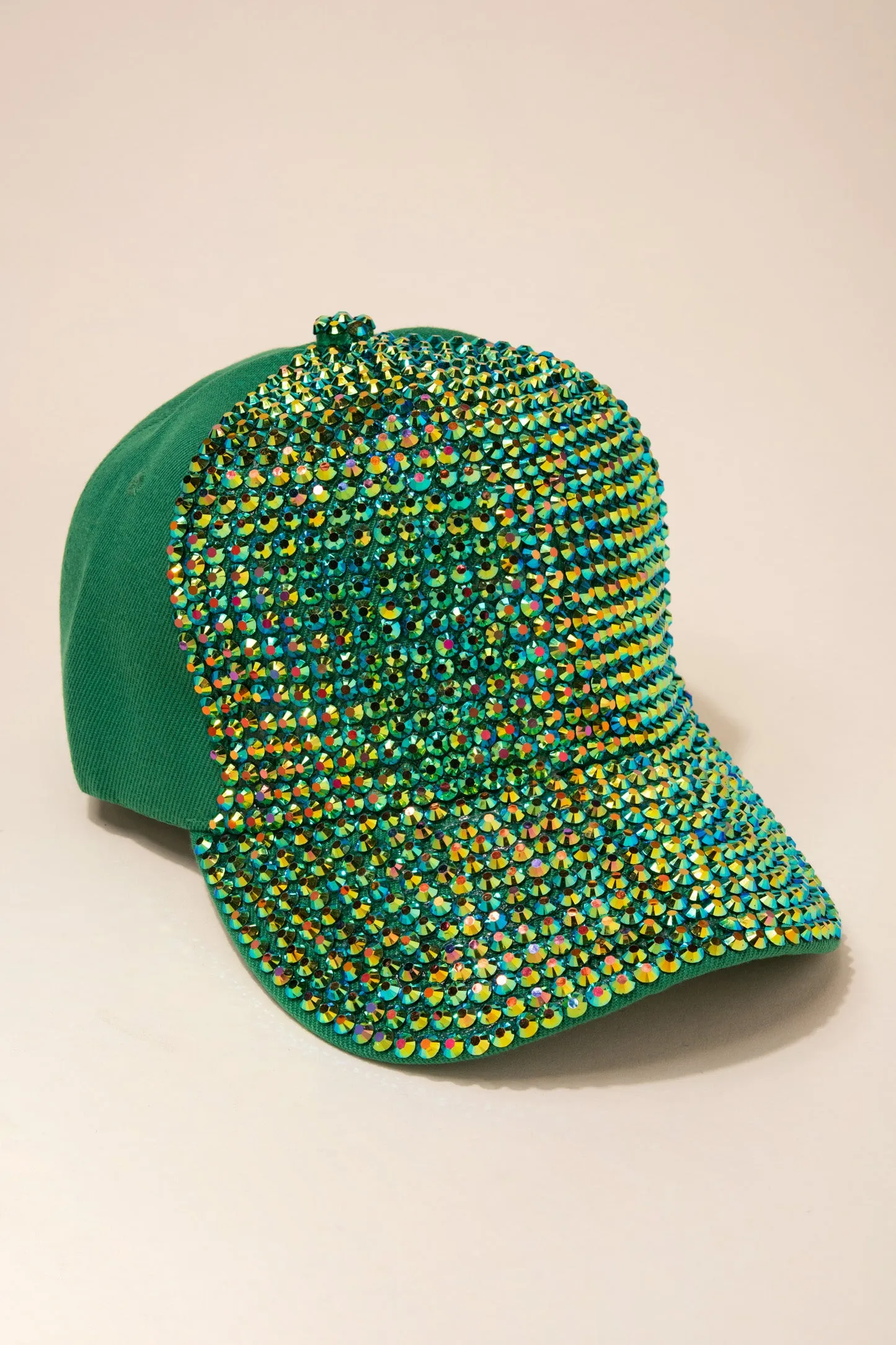 Front Bejeweled Rhinestone Cap