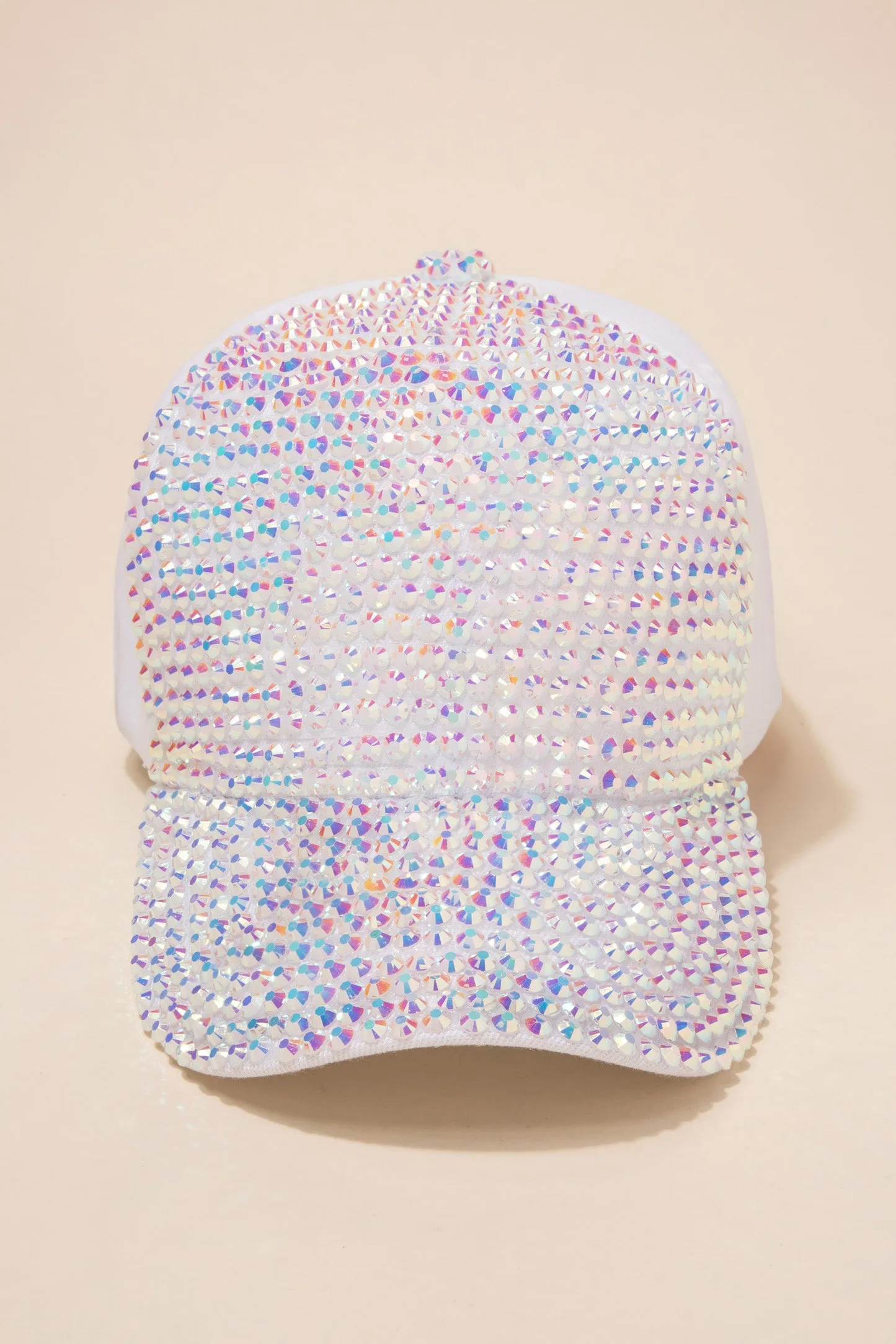 Front Bejeweled Rhinestone Cap