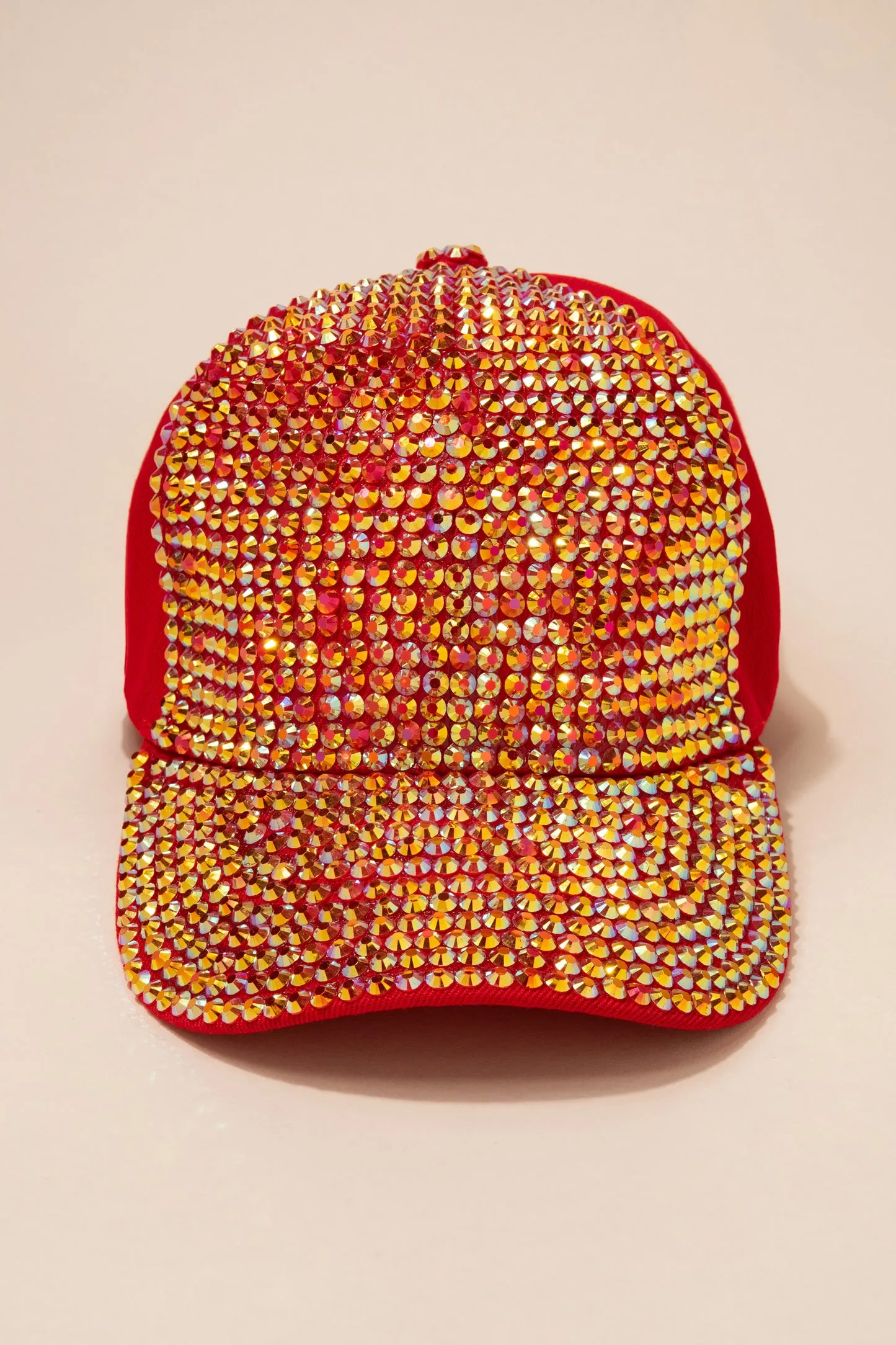 Front Bejeweled Rhinestone Cap