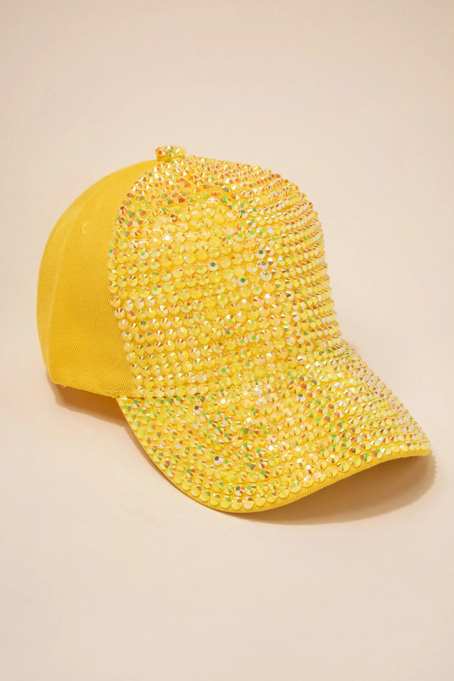 Front Bejeweled Rhinestone Cap