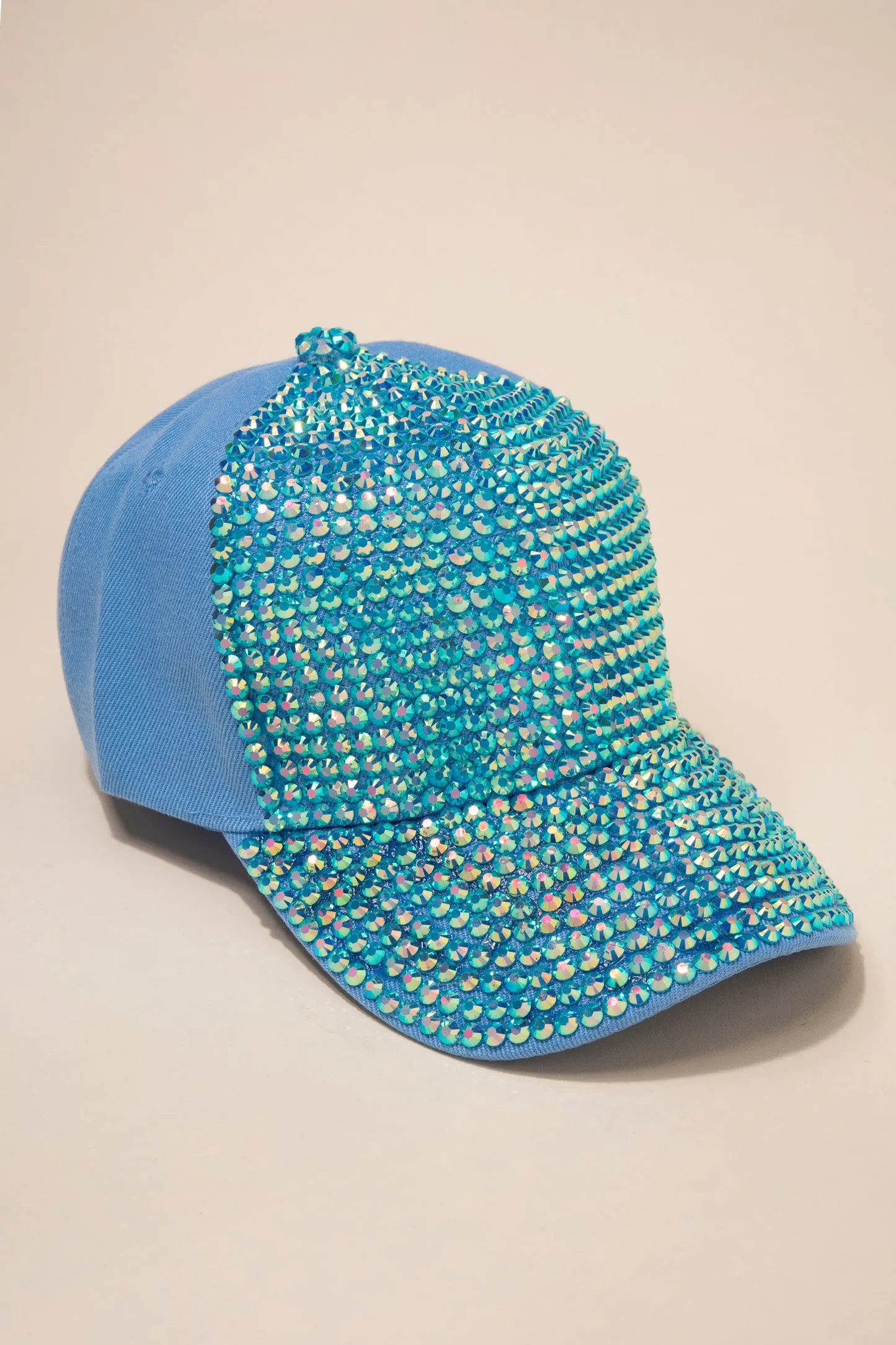 Front Bejeweled Rhinestone Cap