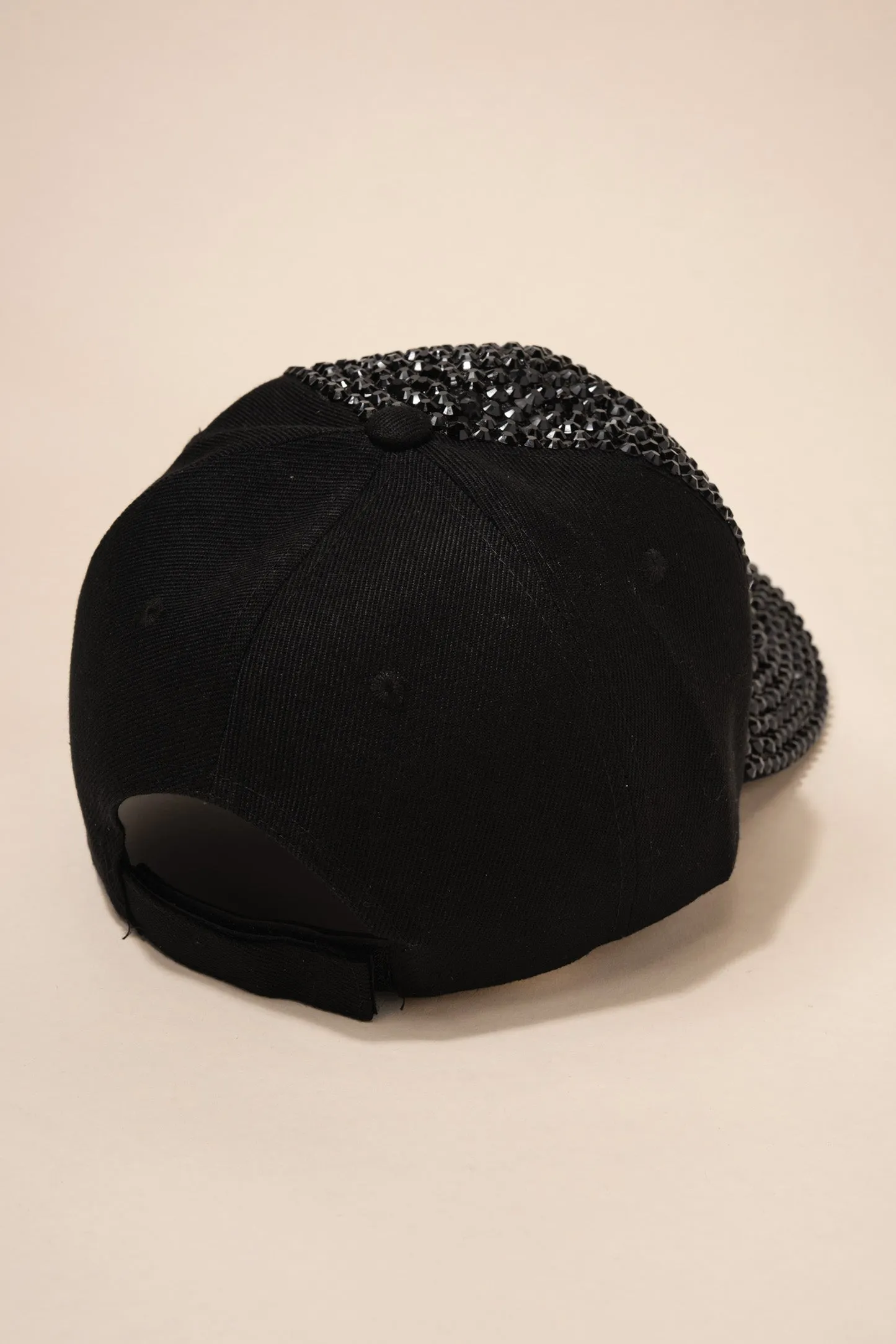 Front Bejeweled Rhinestone Cap