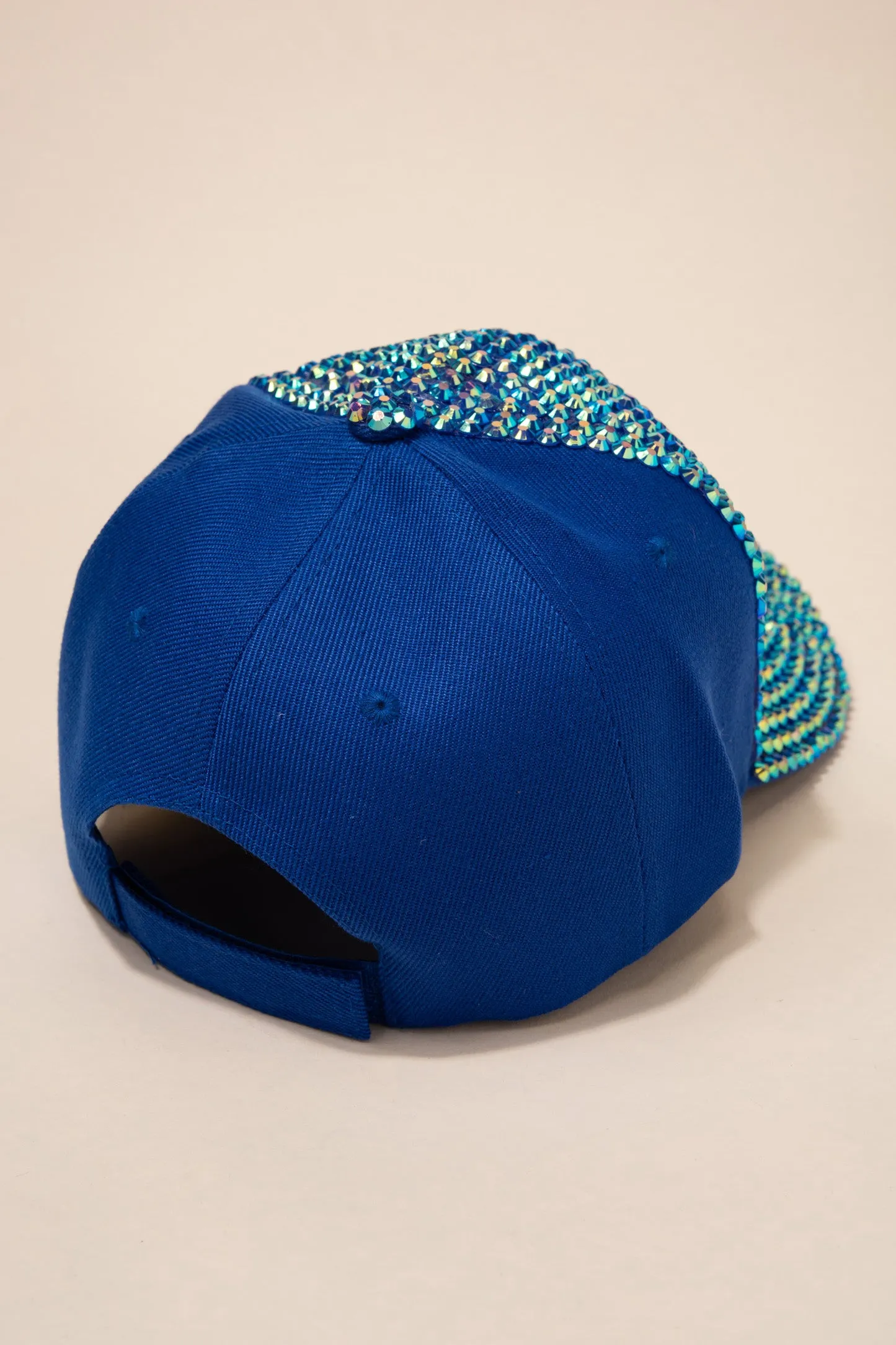 Front Bejeweled Rhinestone Cap