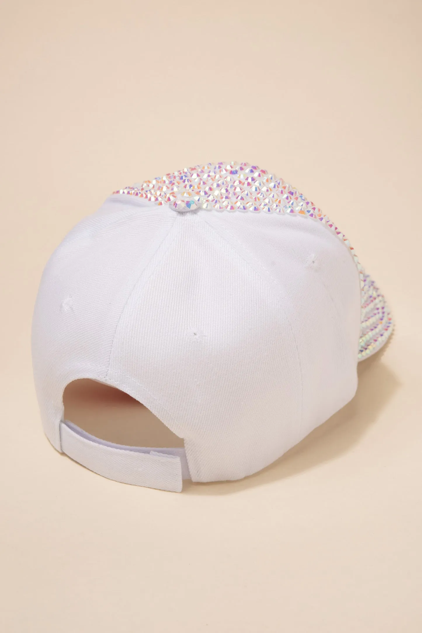 Front Bejeweled Rhinestone Cap