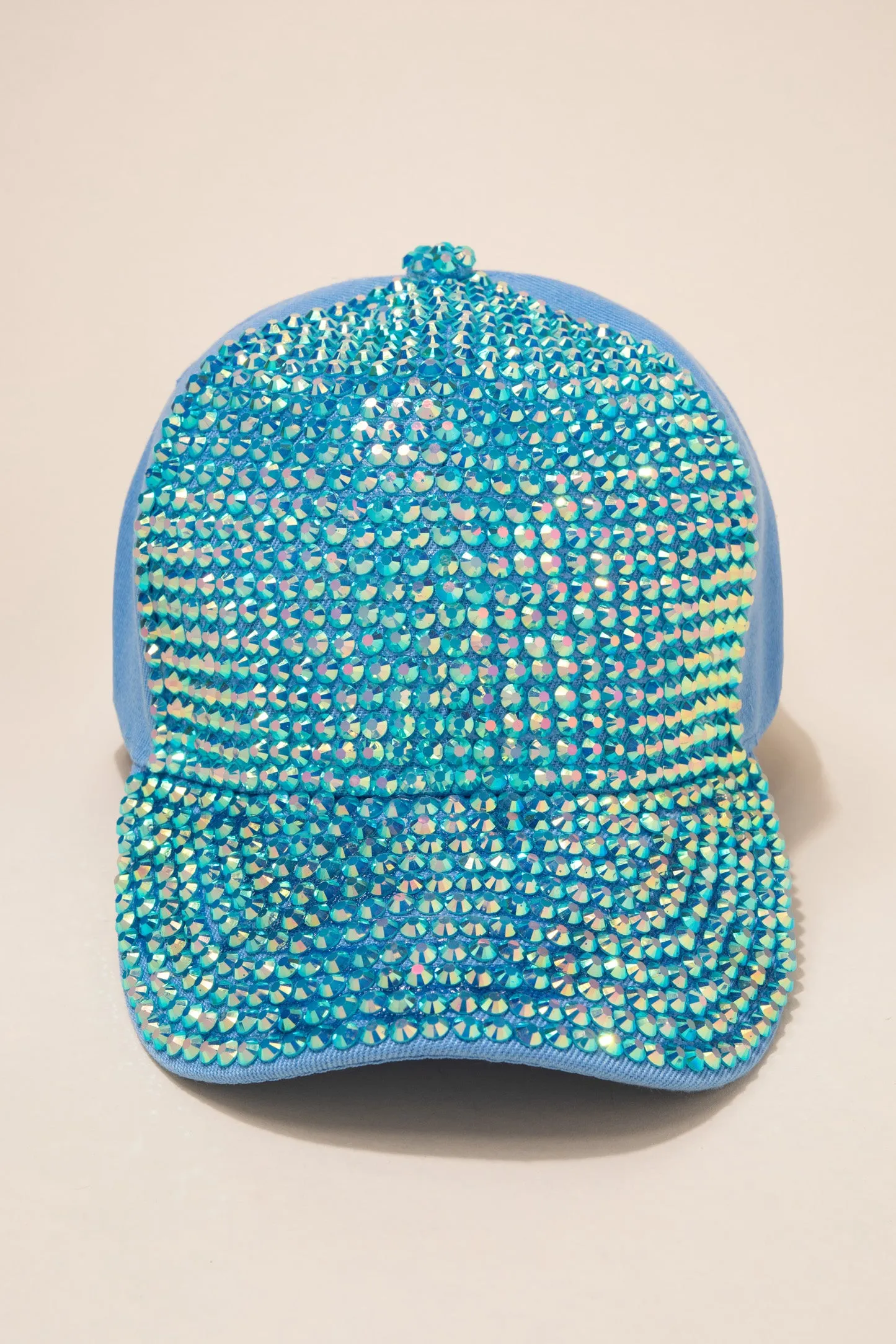 Front Bejeweled Rhinestone Cap