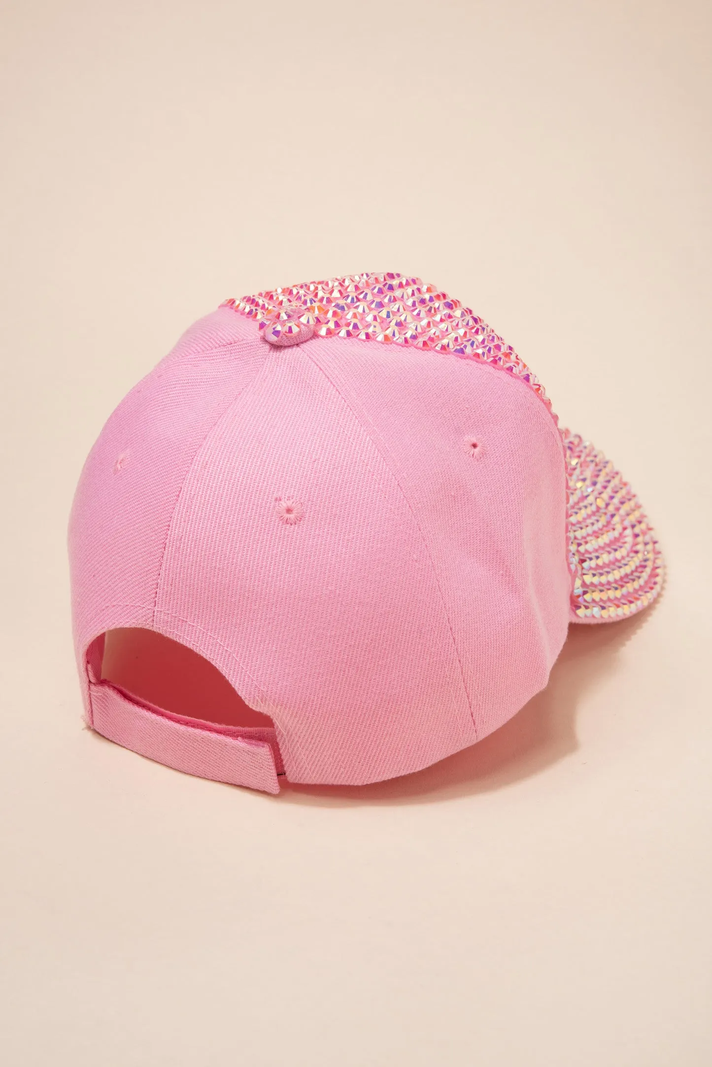 Front Bejeweled Rhinestone Cap