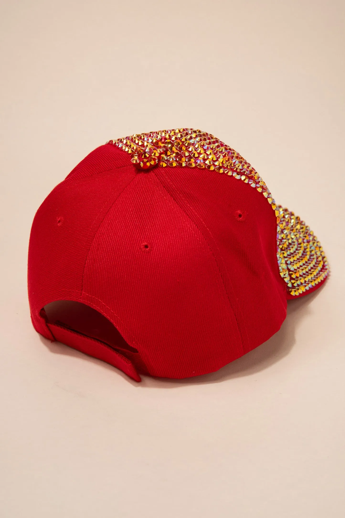 Front Bejeweled Rhinestone Cap