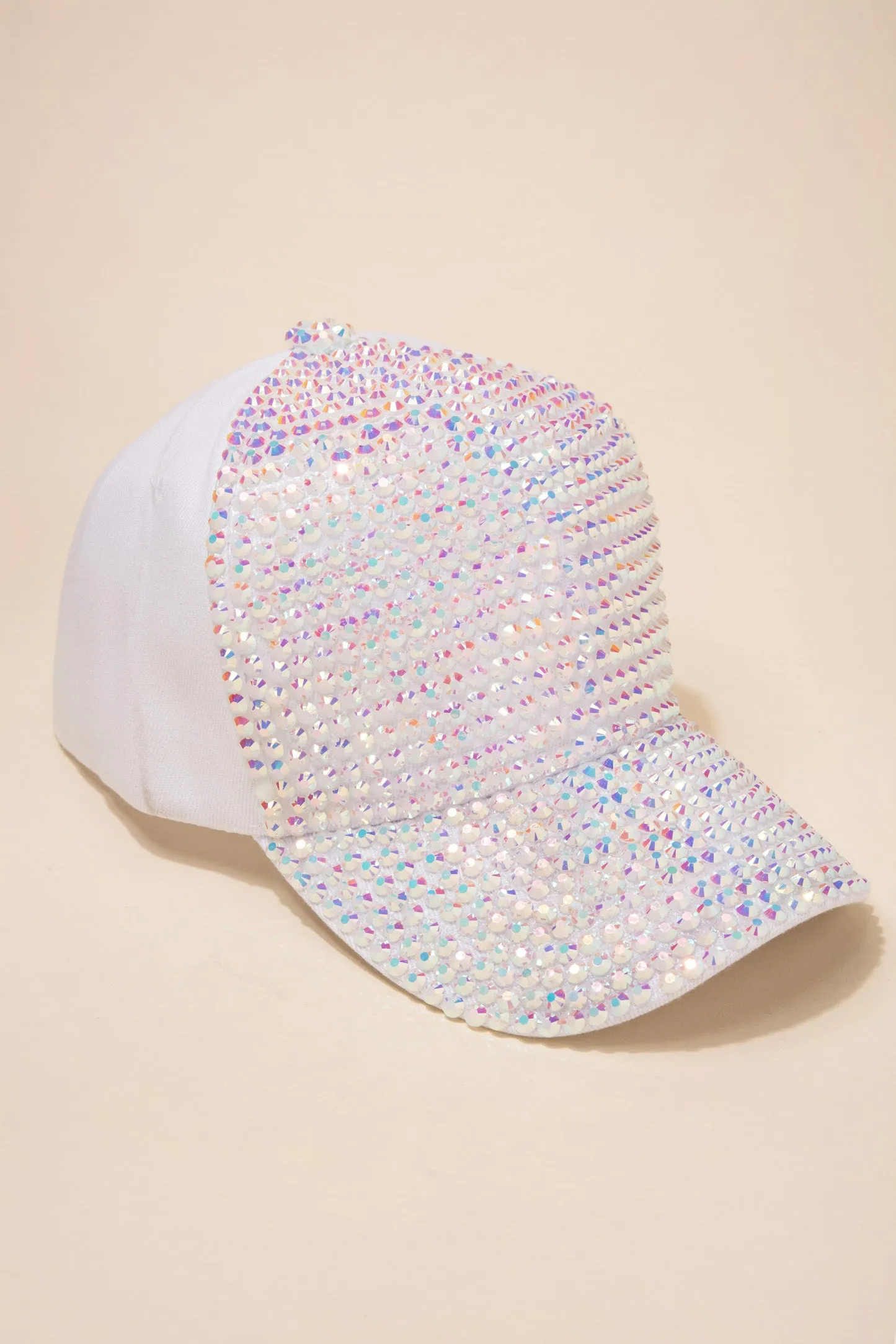 Front Bejeweled Rhinestone Cap