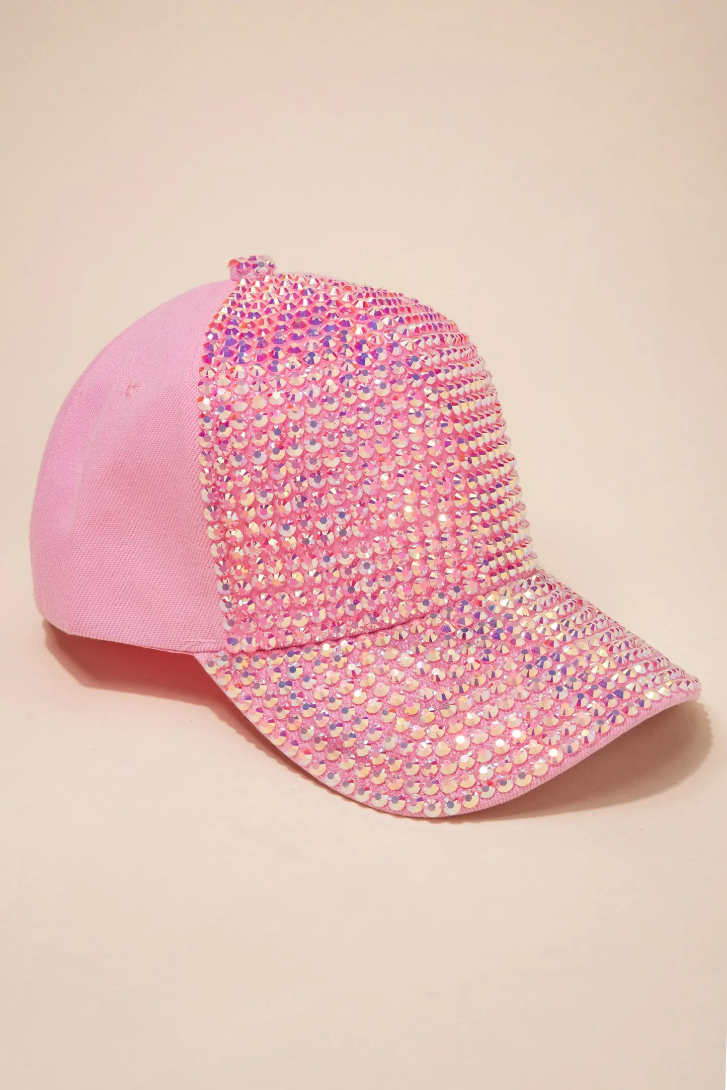 Front Bejeweled Rhinestone Cap