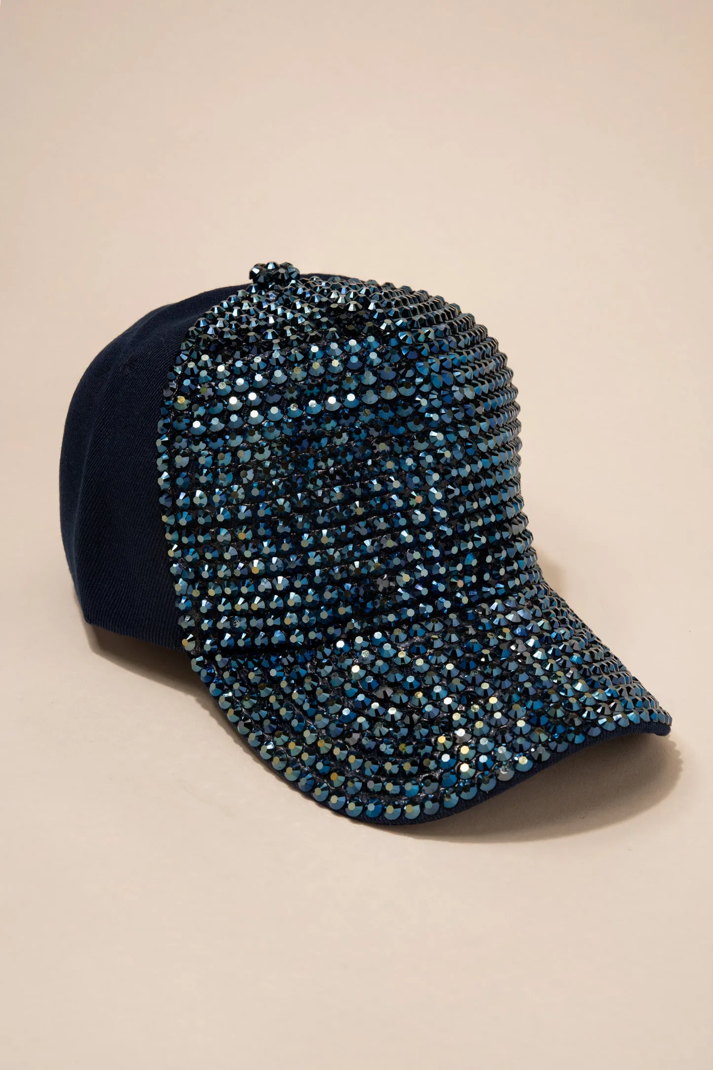 Front Bejeweled Rhinestone Cap