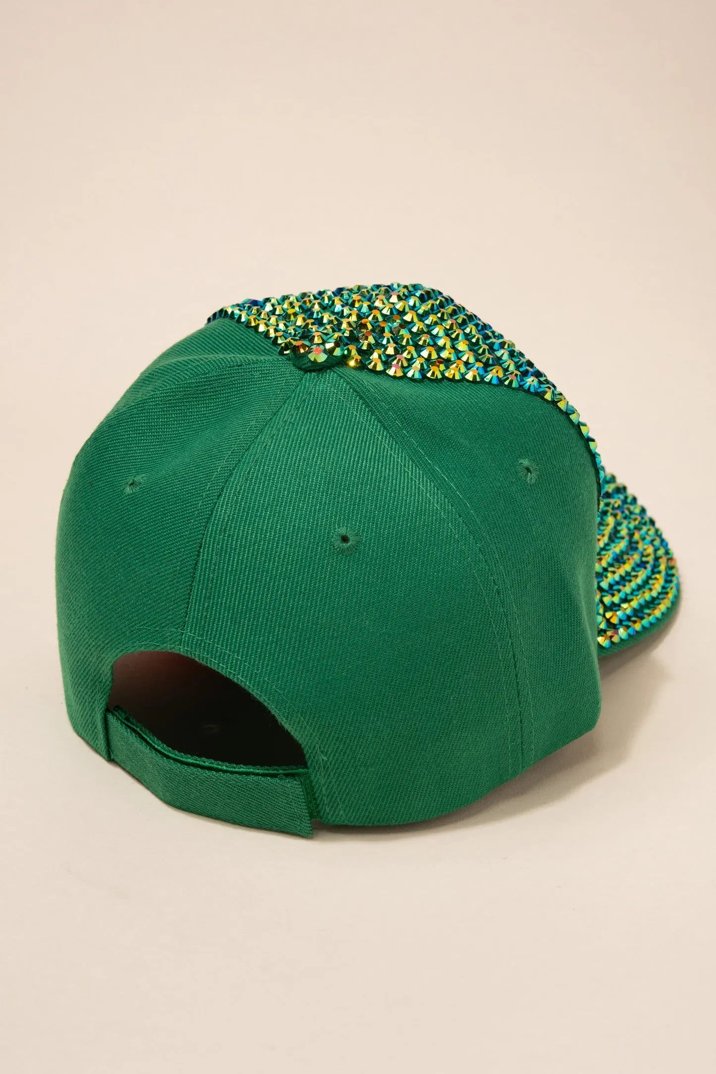 Front Bejeweled Rhinestone Cap